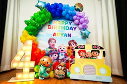 4th Birthday Cocomelon Theme Ring Decor