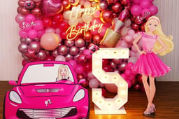 Barbie With Car Theme Decor