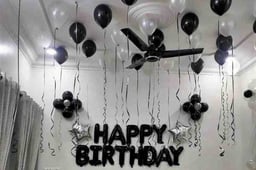 Black & White Birthday Standard Decoration 