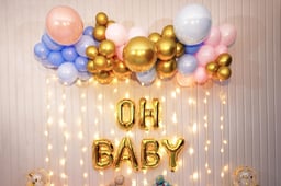 Golden, Pink and Blue Baby Shower