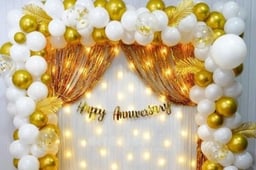 White & Gold Enchantment Anniversary Decoration