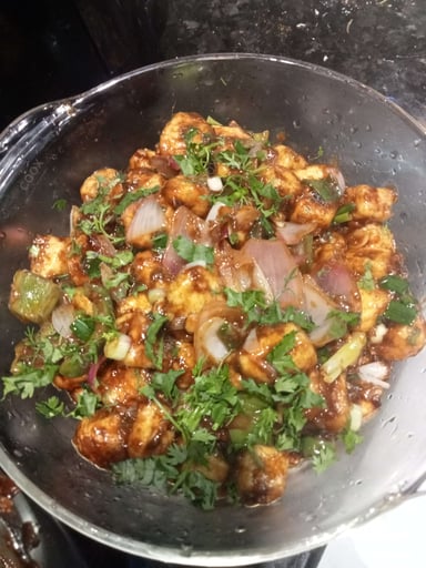 Delicious Chilli Paneer (Dry) prepared by COOX