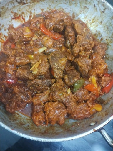 Tasty Crispy Chilli Lamb cooked by COOX chefs cooks during occasions parties events at home