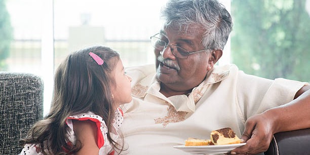 Waiters for Grandparents Day at home