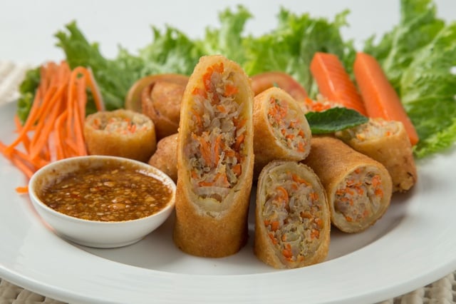 Delicious Veg Spring Rolls prepared by COOX