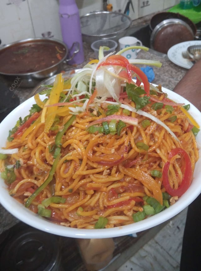 Delicious Veg Hakka Noodles prepared by COOX