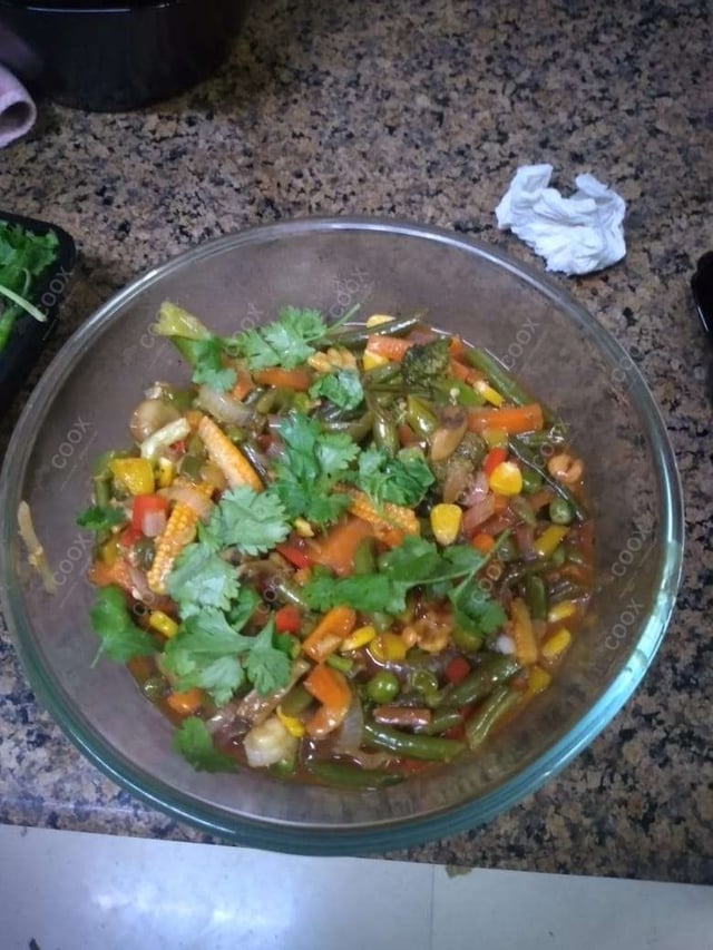 Delicious Mix Veg in Schezwan Sauce prepared by COOX