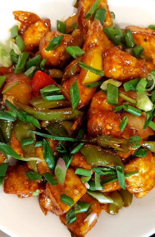 Delicious Chilli Paneer (Dry) prepared by COOX