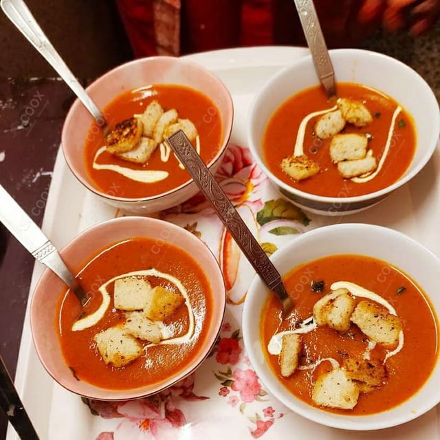 Delicious Tomato Basil Soup prepared by COOX