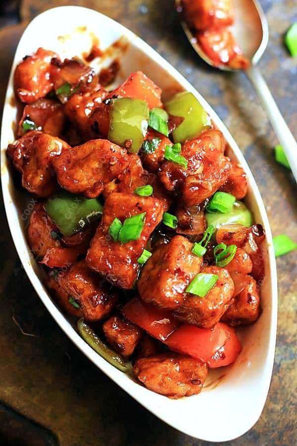 Delicious Chilli Paneer (Dry) prepared by COOX