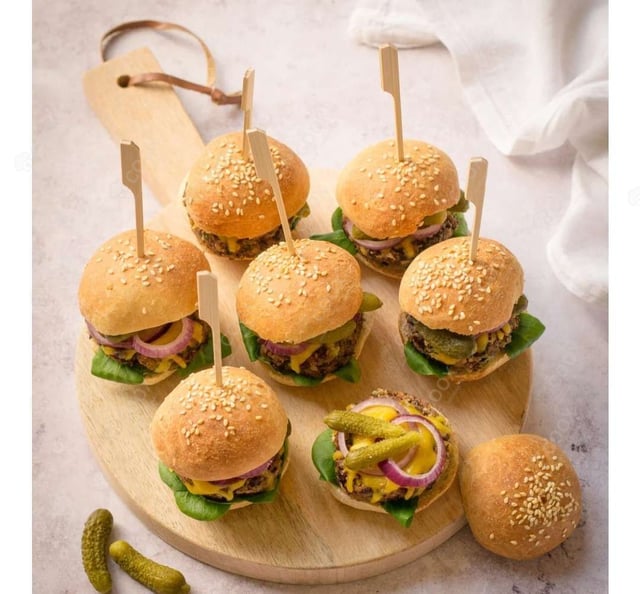 Delicious Mini Veg Burgers prepared by COOX