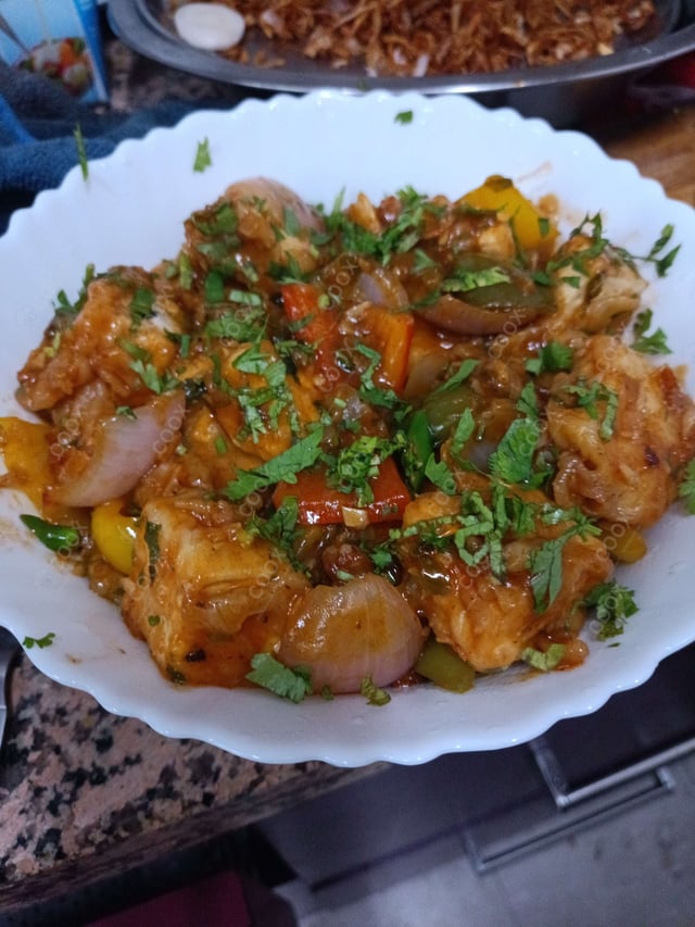 Delicious Chilli Paneer (Dry) prepared by COOX