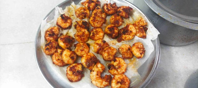 Delicious Red Chilli Prawns prepared by COOX