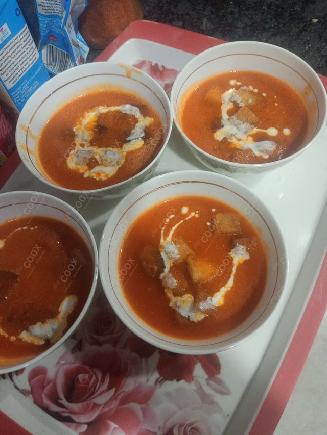 Delicious Tomato Basil Soup prepared by COOX