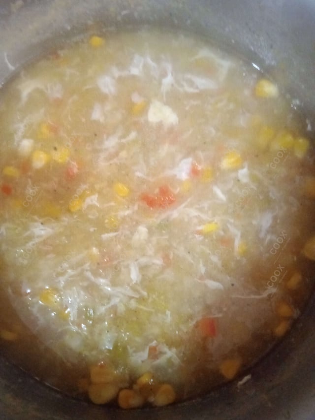 Delicious Chicken Sweet Corn Soup prepared by COOX