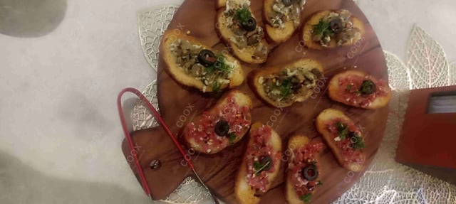 Delicious Tomato Mushroom Bruschetta prepared by COOX