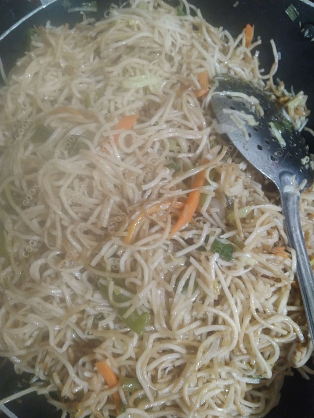 Delicious Veg Hakka Noodles prepared by COOX