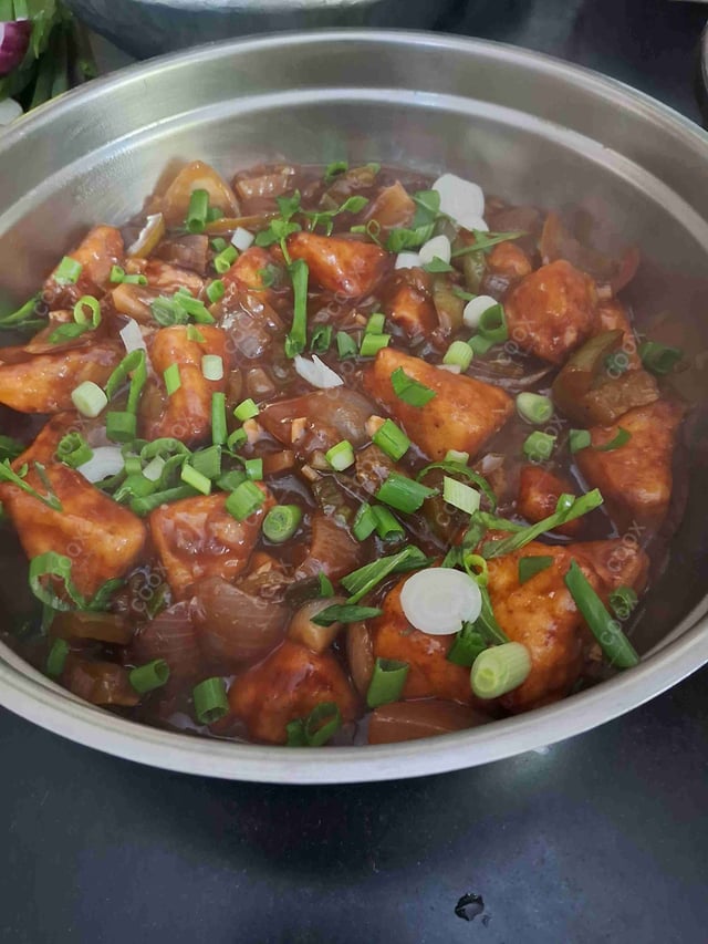 Delicious Chilli Paneer (Dry) prepared by COOX