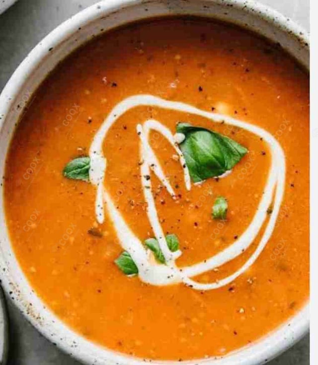 Delicious Tomato Basil Soup prepared by COOX