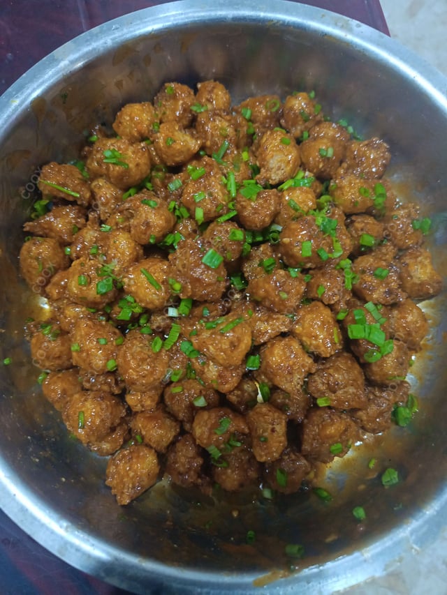 Delicious Veg Manchurian (Dry) prepared by COOX