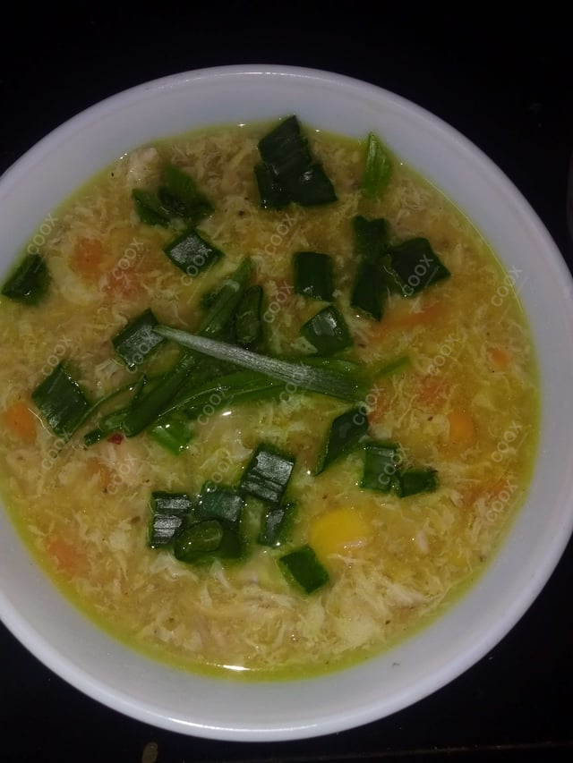 Delicious Chicken Sweet Corn Soup prepared by COOX