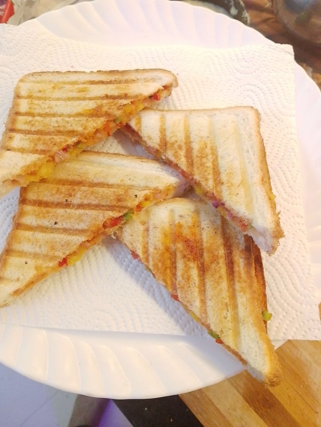 Delicious Veg Grilled Sandwiches prepared by COOX