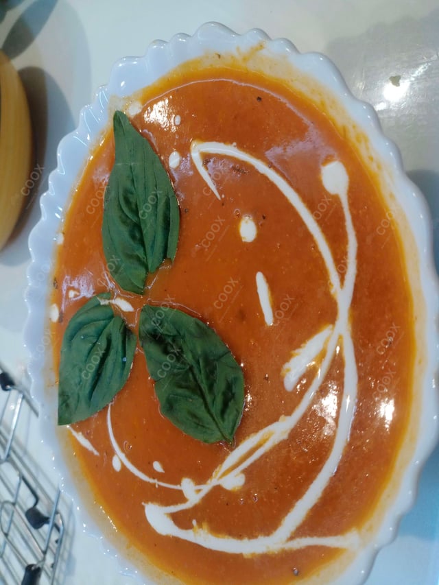 Delicious Tomato Basil Soup prepared by COOX