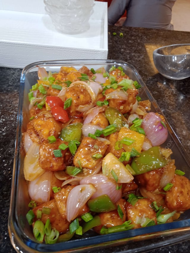 Delicious Chilli Paneer (Dry) prepared by COOX