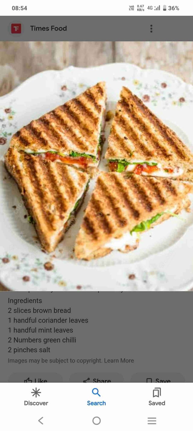 Delicious Veg Grilled Sandwiches prepared by COOX