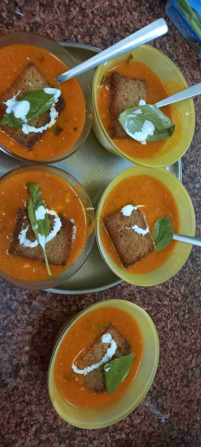 Delicious Tomato Basil Soup prepared by COOX