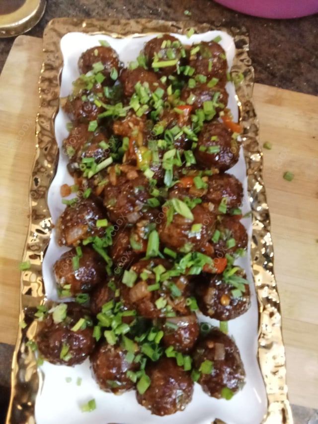 Delicious Veg Manchurian (Dry) prepared by COOX