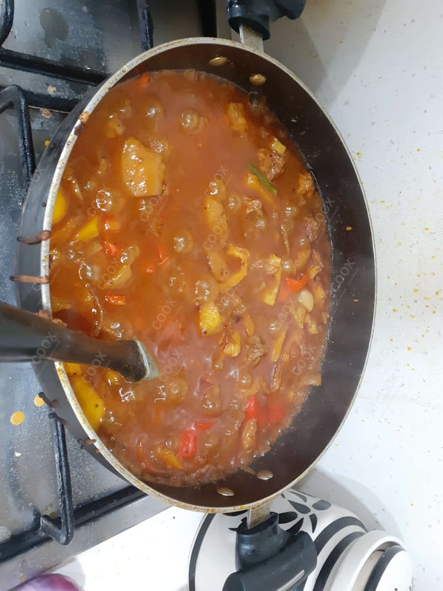 Delicious Chilli Pork with Peppers prepared by COOX