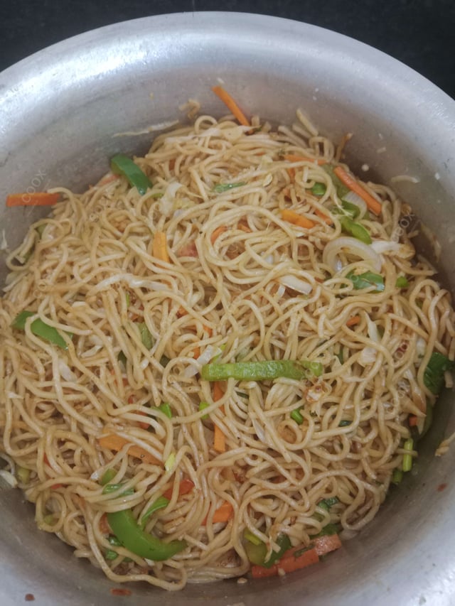 Delicious Veg Hakka Noodles prepared by COOX