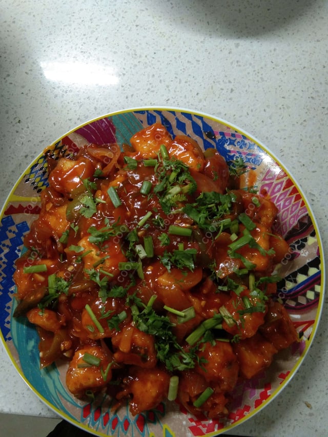 Delicious Chilli Paneer (Dry) prepared by COOX