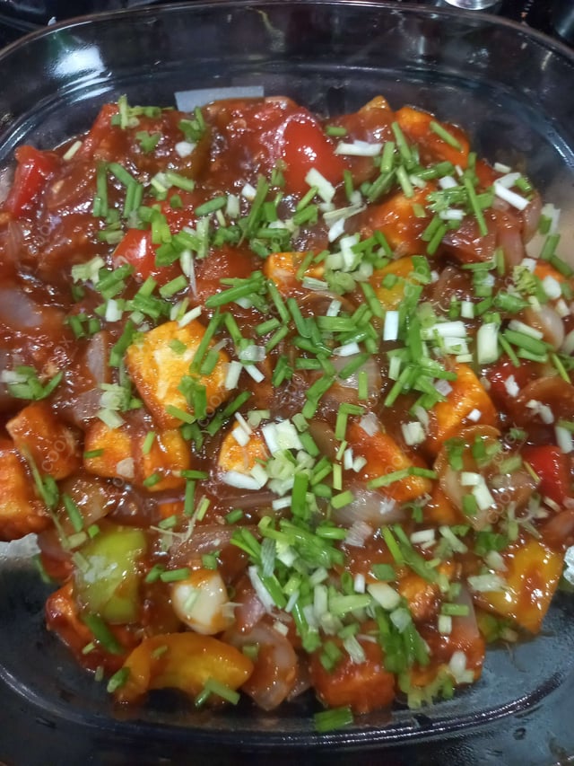 Delicious Chilli Paneer (Dry) prepared by COOX