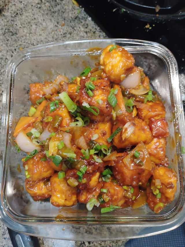 Delicious Chilli Paneer (Dry) prepared by COOX