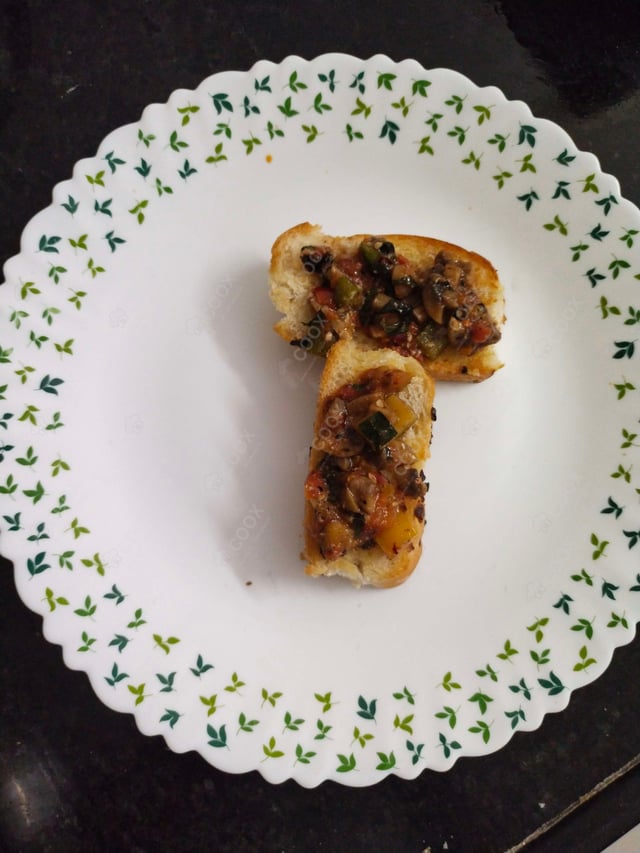 Delicious Tomato Mushroom Bruschetta prepared by COOX