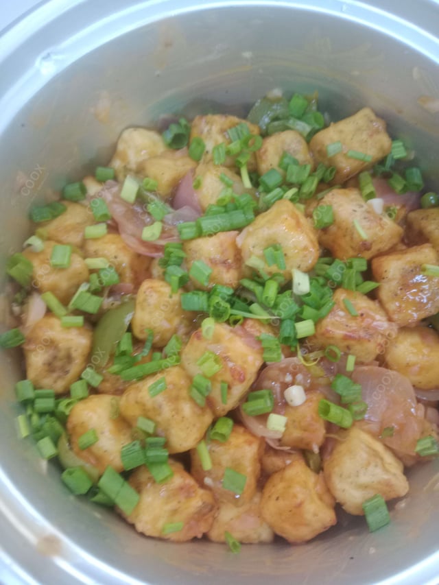 Delicious Chilli Paneer (Dry) prepared by COOX