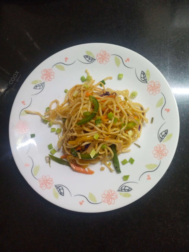 Delicious Veg Hakka Noodles prepared by COOX