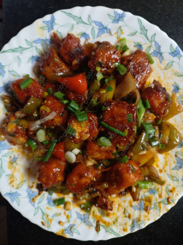 Delicious Chilli Paneer (Dry) prepared by COOX