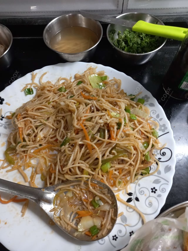 Delicious Veg Hakka Noodles prepared by COOX