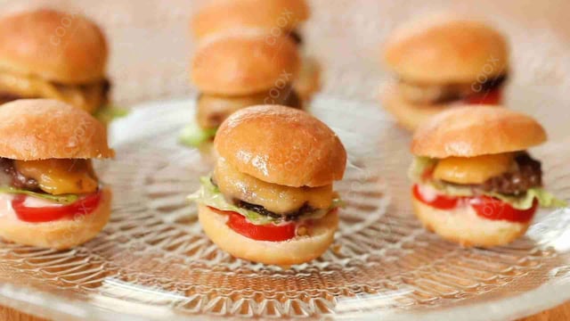 Delicious Mini Veg Burgers prepared by COOX