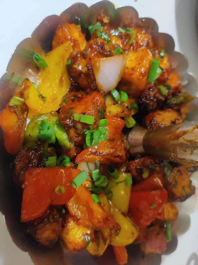 Delicious Chilli Paneer (Dry) prepared by COOX